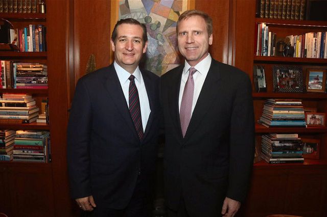 Texas Sen. Ted Cruz left, with gay real estate mogul Mati Weiderpass.